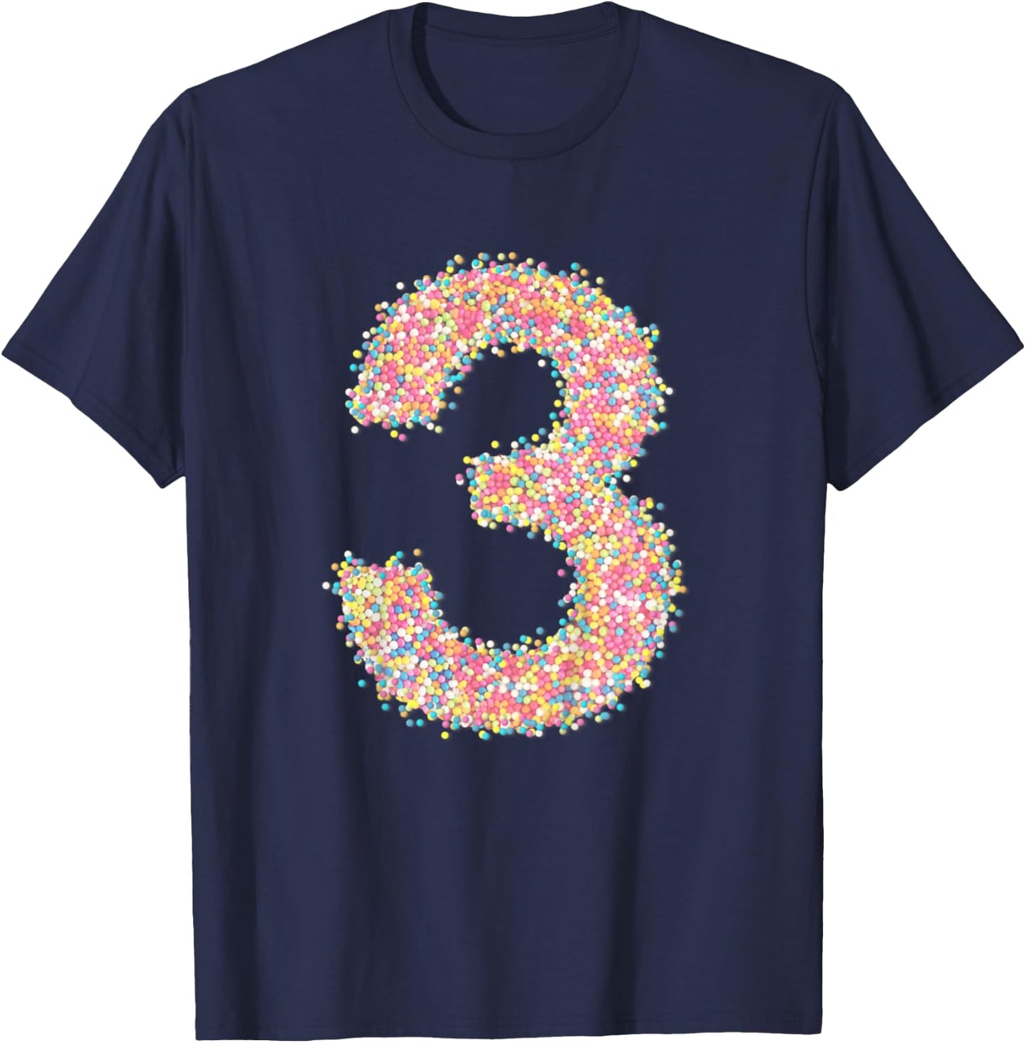 Kids Kids 3rd Birthday Rainbow Sprinkles 3 T-Shirt - T-Shirt | Navy