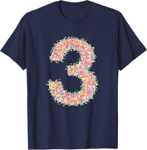 Kids Kids 3rd Birthday Rainbow Sprinkles 3 T-Shirt - T-Shirt | Navy