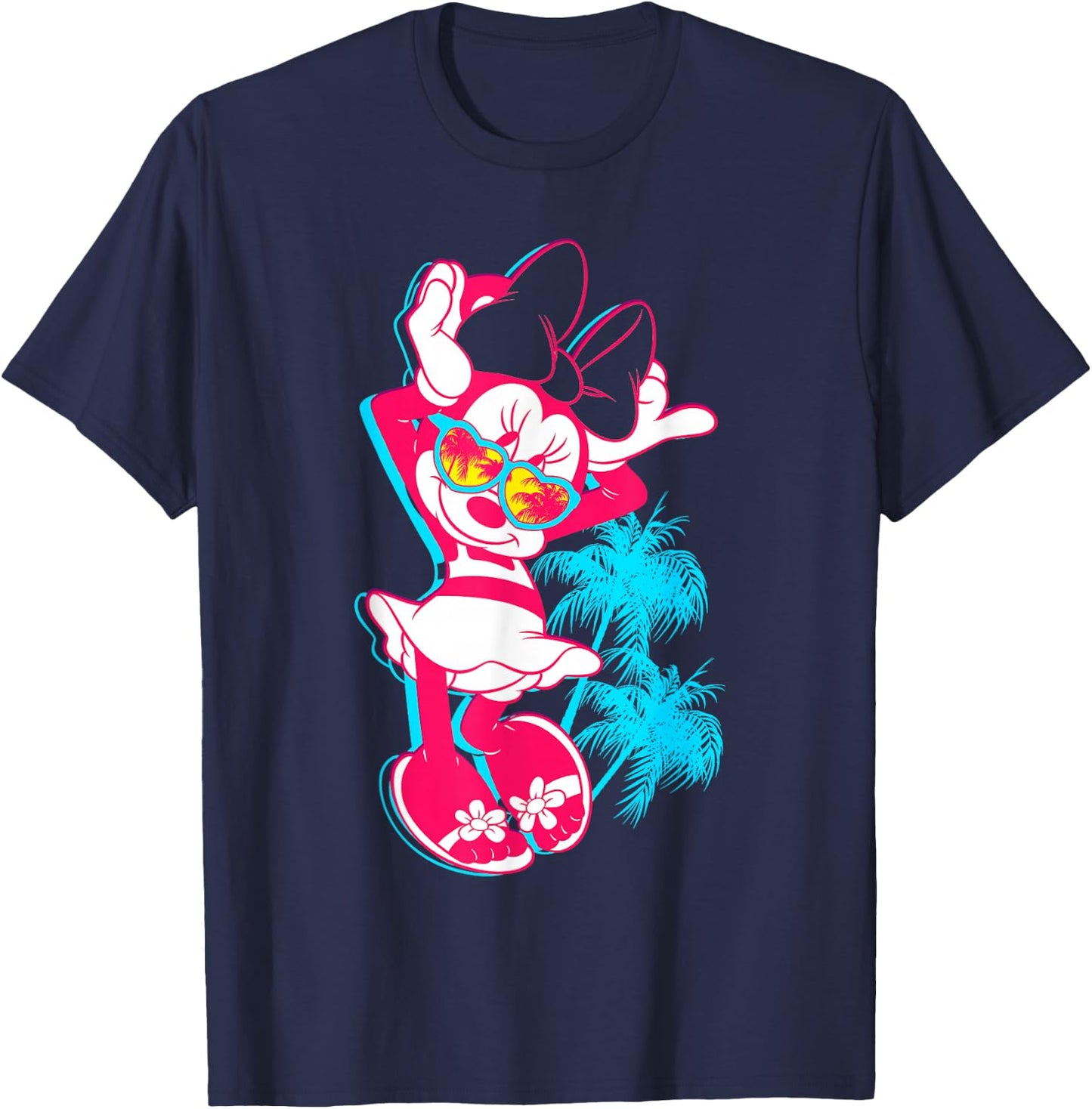 Disney - Neon Minnie Mouse Hollywood T-Shirt - T-Shirt | Navy