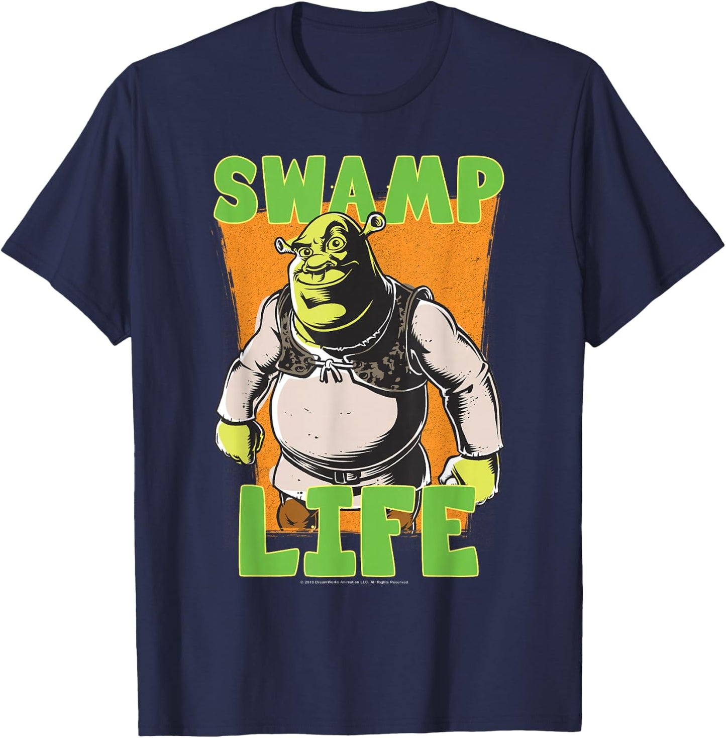 Shrek Cartoon Swamp Life T-Shirt - T-Shirt | Navy