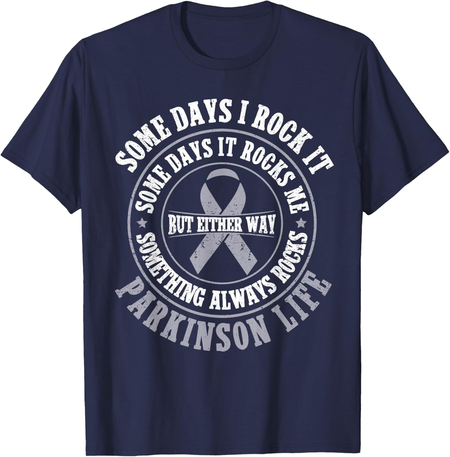 Funny Parkinsons Warrior Parkinsons Disease Awareness T-Shirt - T-Shirt | Navy