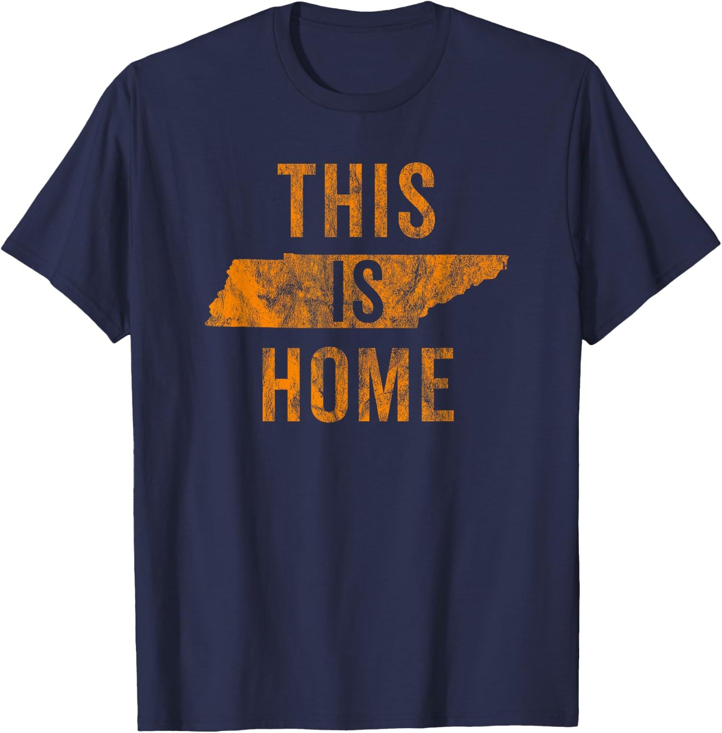 This Is Home Tennessee State Orange Proud Fan Gift Vintage T-Shirt - T-Shirt | Navy
