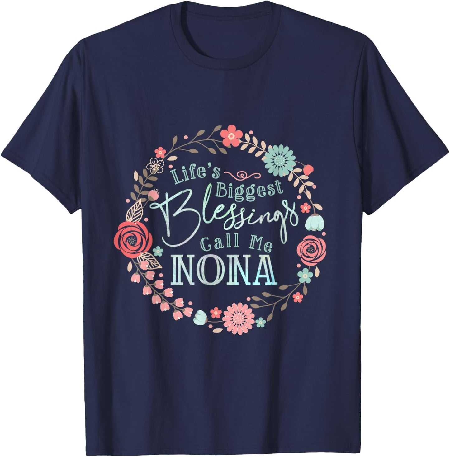 Nona grandmothers T Shirt Cute grandma T-Shirt - T-Shirt | Navy