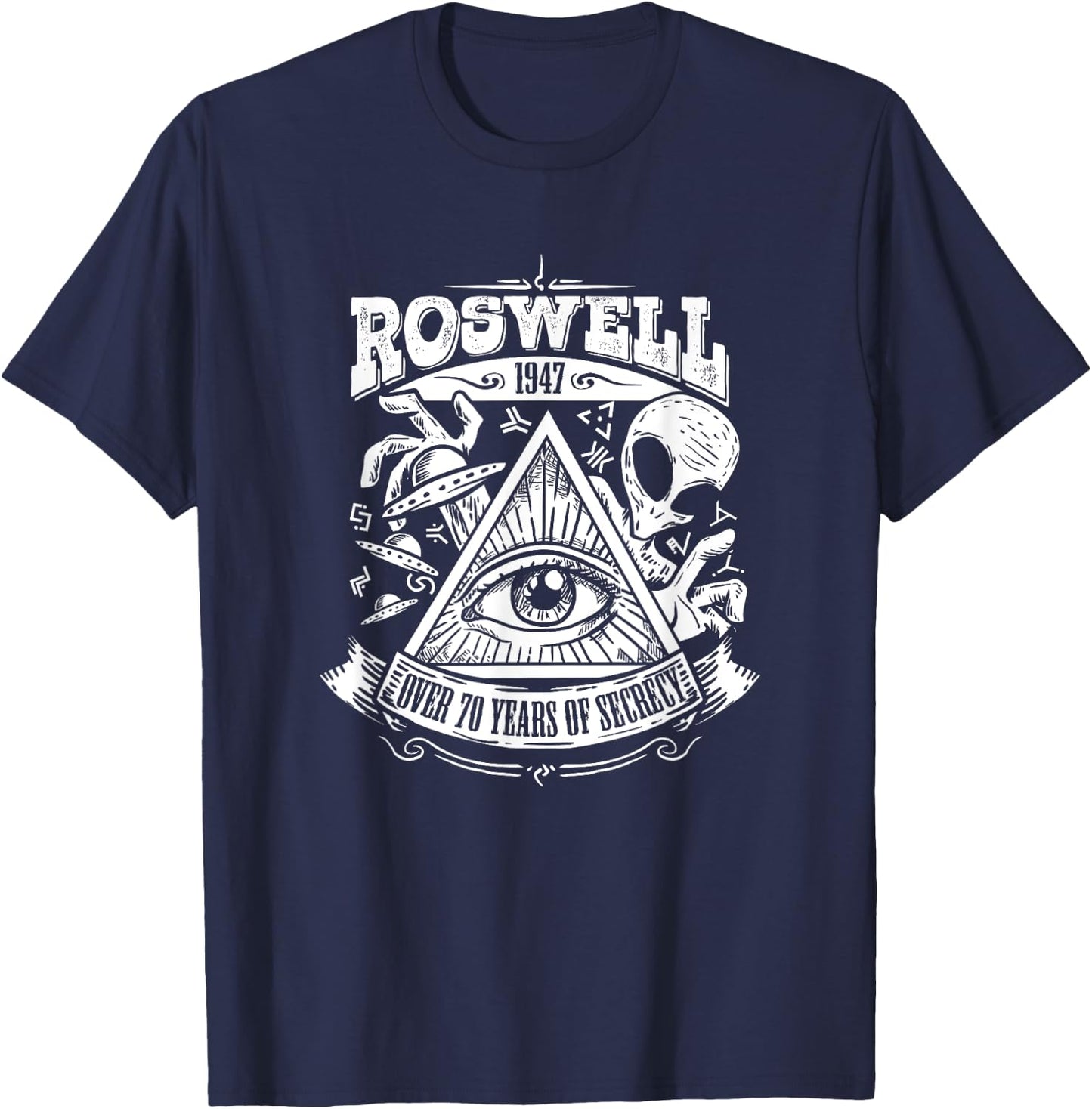 Conspiracy Theory Gifts Roswell Alien Crash Gift An Ancient Astronaut Theorists T-Shirt - T-Shirt | Navy