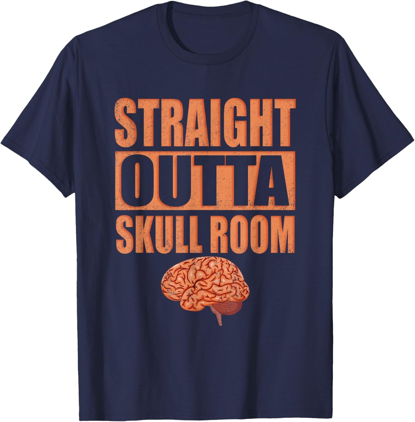 Skull Brain Awareness Chiari Malformation Straight Outta T-Shirt - T-Shirt | Navy