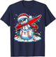Dabbing Christmas Baseball Snowman Boys Baseball Women Men T-Shirt - T-Shirt | Navy