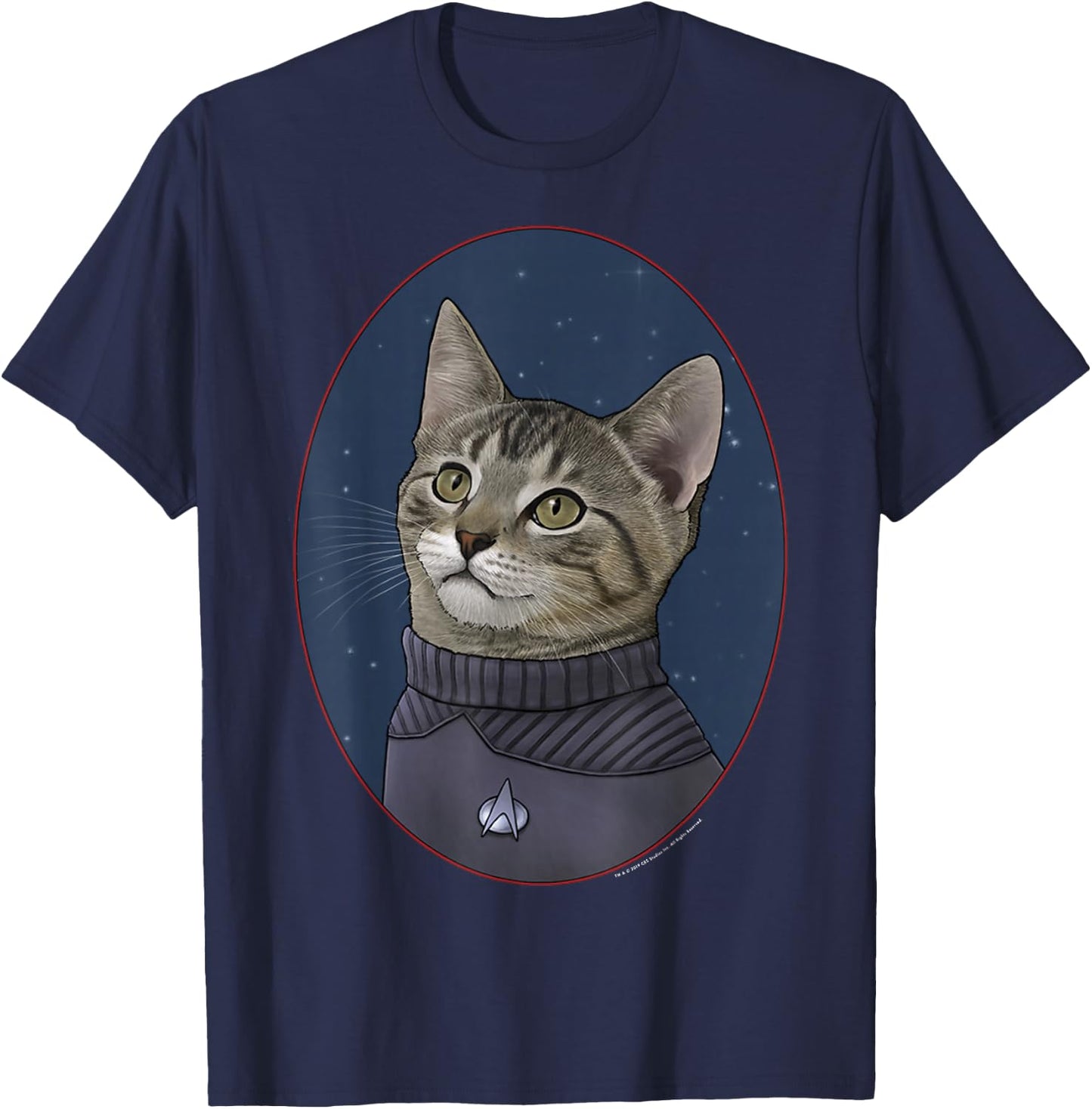 Star Trek: The Next Generation Wesley Crusher Cat Portrait T-Shirt - T-Shirt | Navy