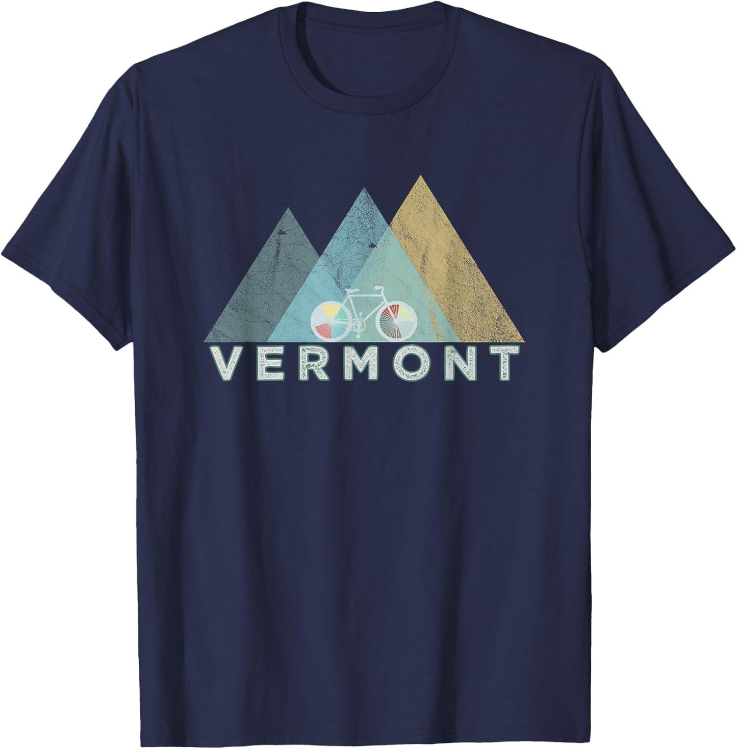 Retro Vermont Vintage Bike - Vermont Bicycle T-Shirt - T-Shirt | Navy