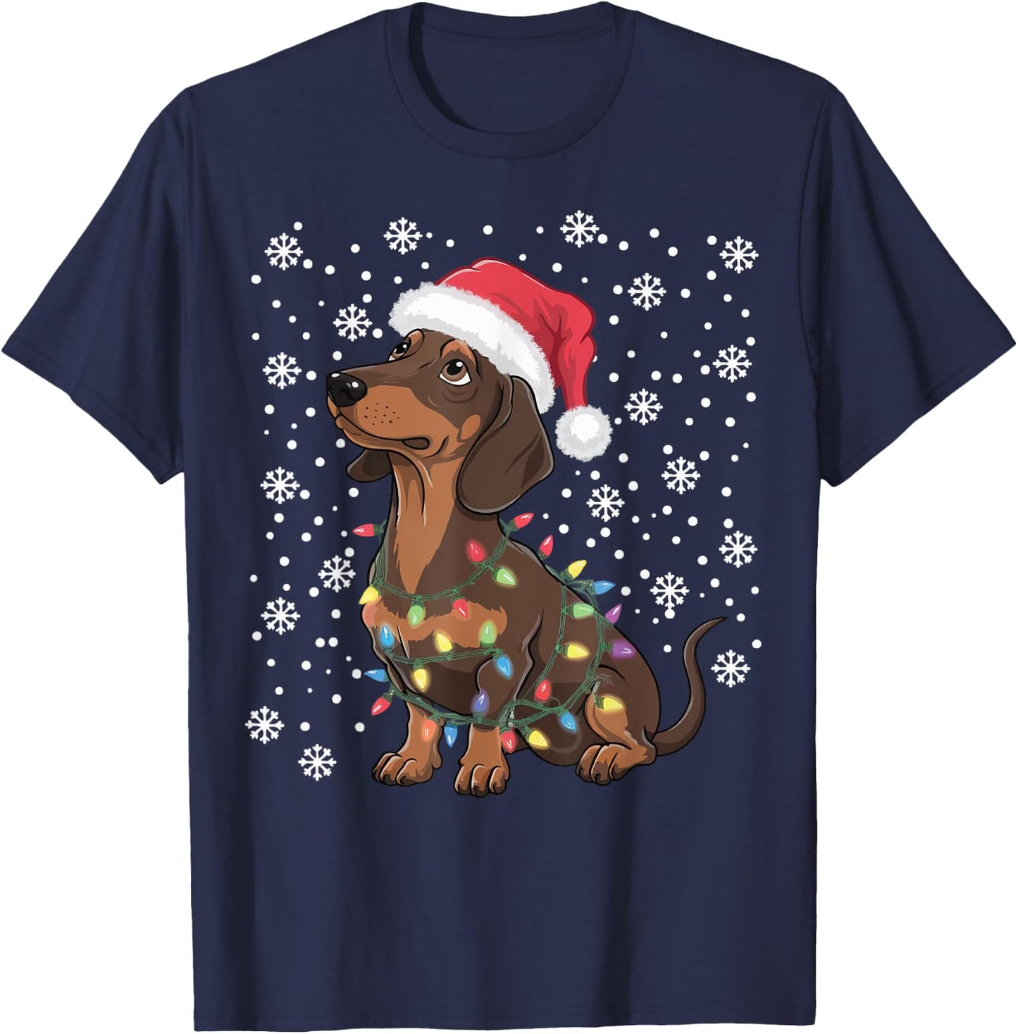 Dachshund Christmas T-Shirt - T-Shirt | Navy
