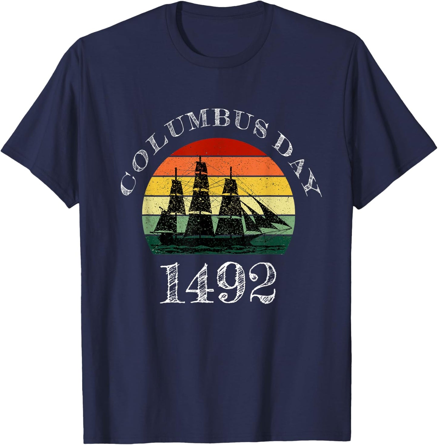 Happy columbus day vintage T-Shirt - T-Shirt | Navy