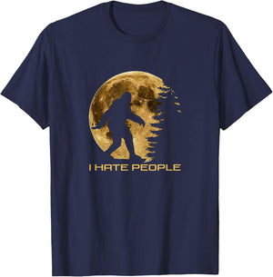 I Hate People Bigfoot T-Shirt - T-Shirt | Navy