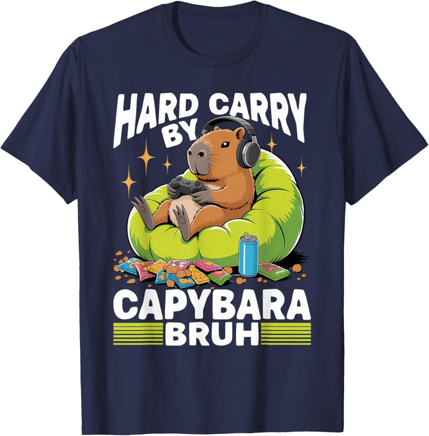 Capybara Gamer Gaming T-Shirt - T-Shirt | Navy
