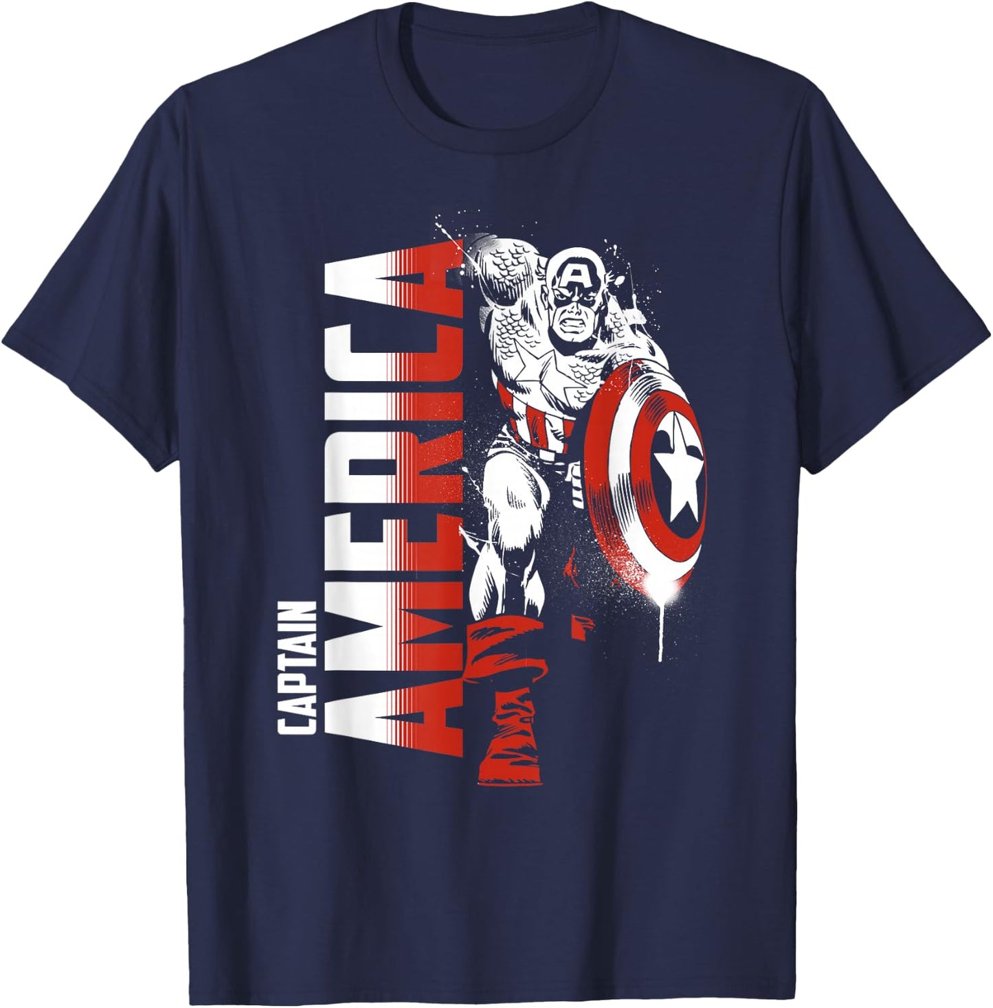 Marvel Avengers Vintage Captain America Comic Hero T-Shirt - T-Shirt | Navy
