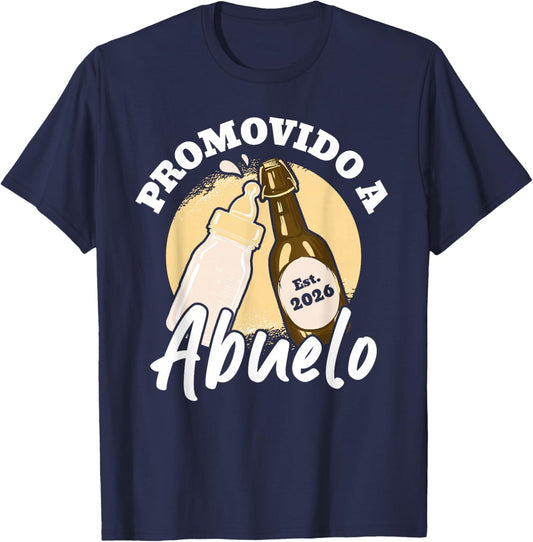 Abuelo Cargando Promovido A Abuelo 2026 T-Shirt - T-Shirt | Navy