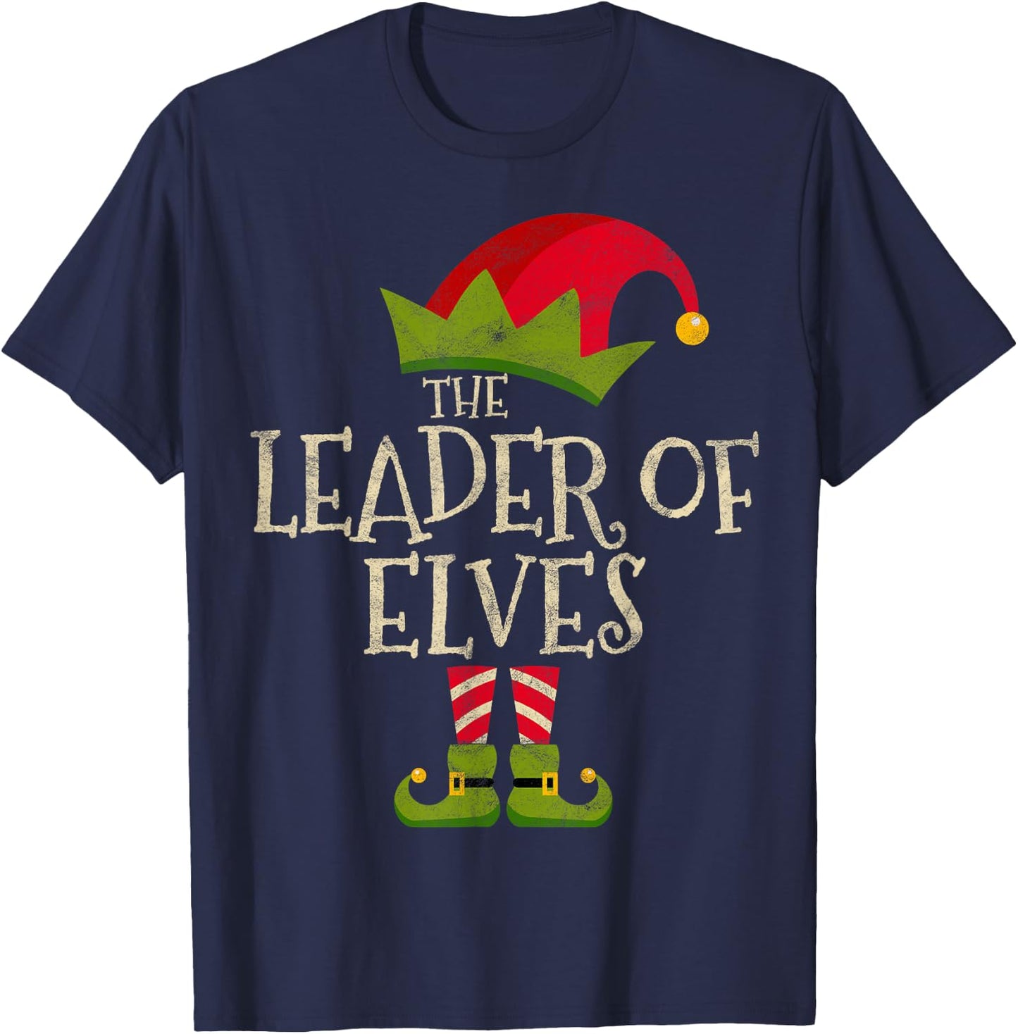 The Leader of Elves Elf Costume Family Group Gift Christmas T-Shirt - T-Shirt | Navy