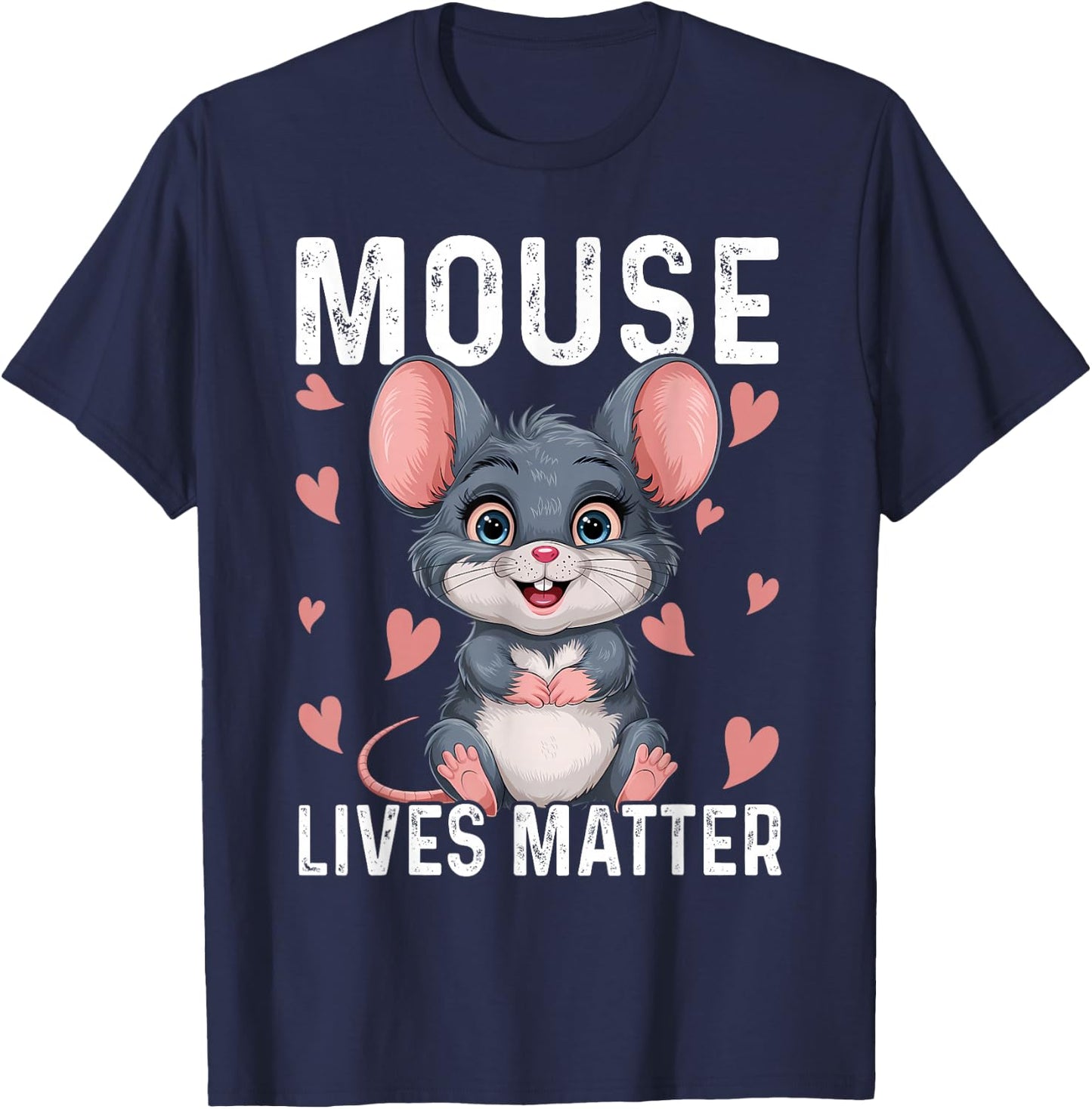 Funny Mice Design Mouse Lives Matter T-Shirt - T-Shirt | Navy