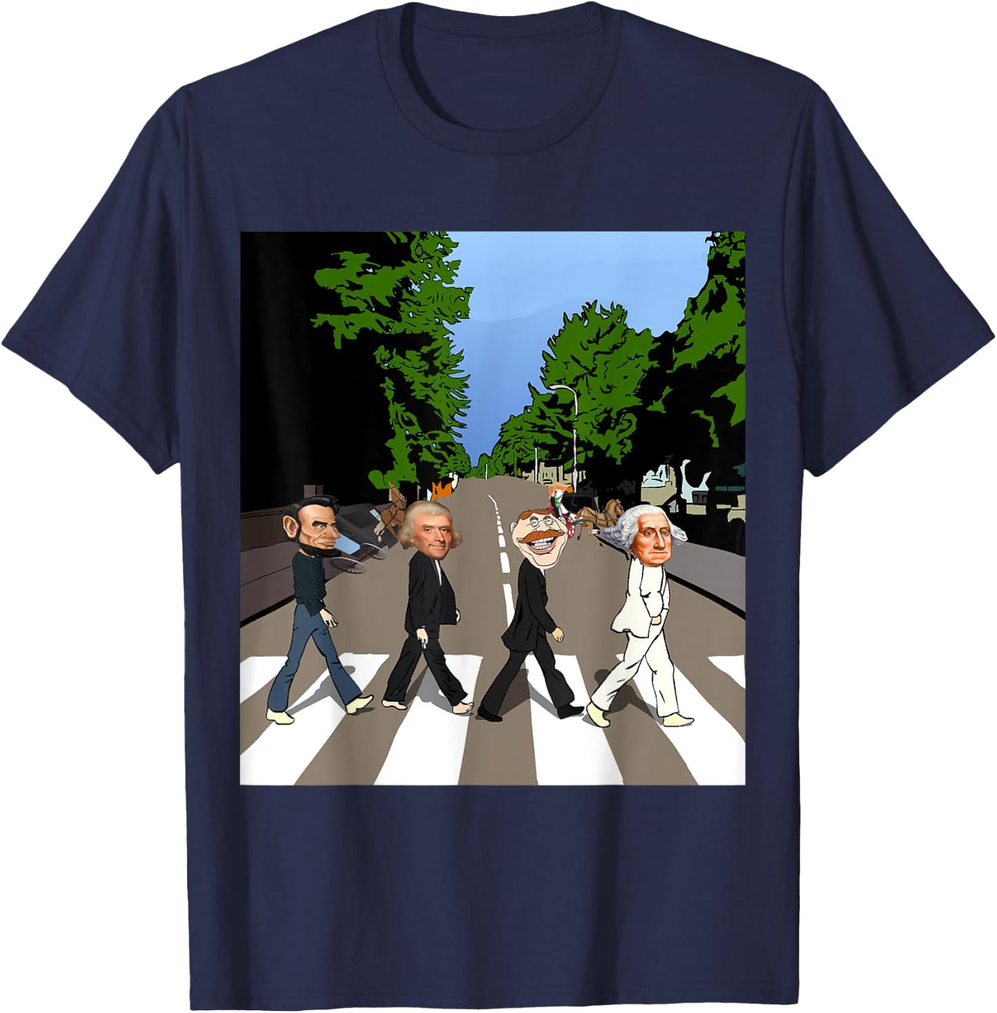 Presidents Day Shirt Lincoln, Washington,Jefferson,Theodore T-Shirt - T-Shirt | Navy