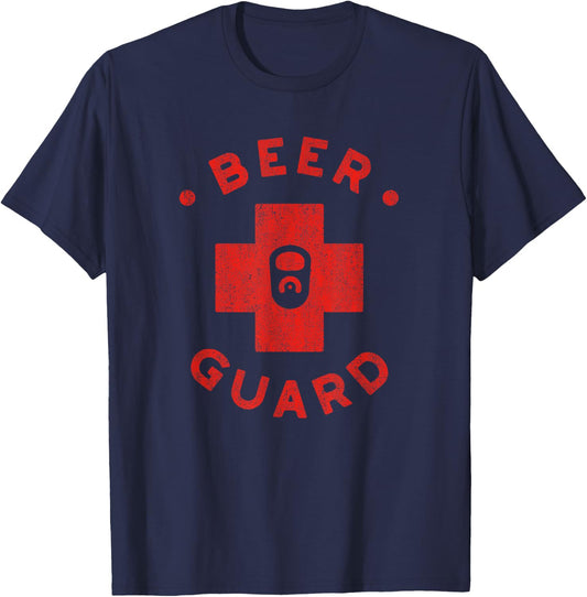 Beer Guard Lifeguard Parody for Beer Lovers T-Shirt - T-Shirt | Navy