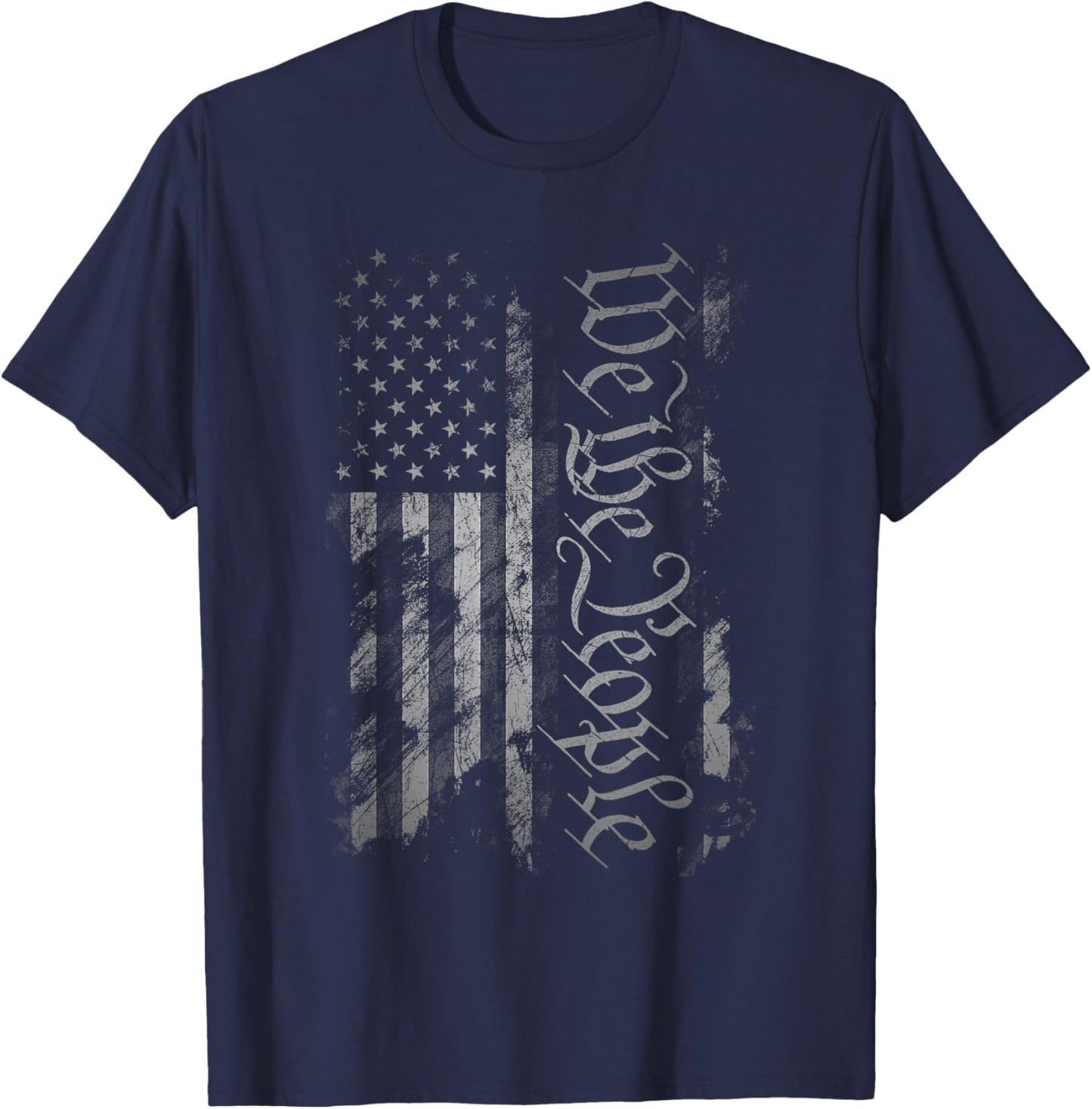We The People American Flag 1776 Vintage Distressed Grunge T-Shirt - T-Shirt | Navy