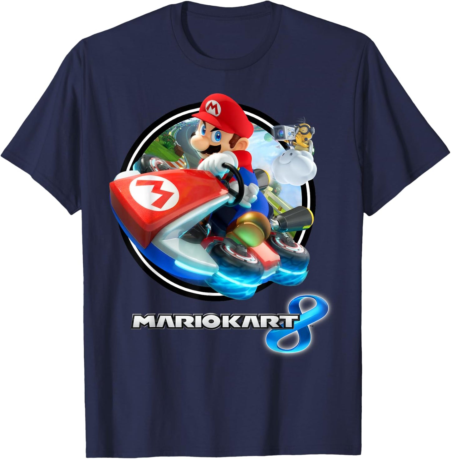 Nintendo Mario Kart 8 Circle Drift Logo T-Shirt - T-Shirt | Navy