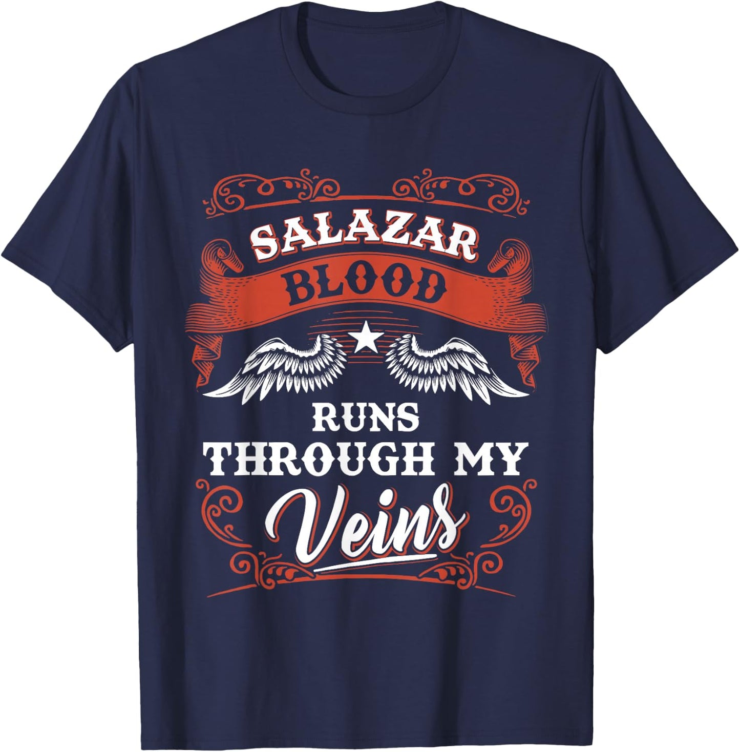 SALAZAR blood runs through my veins shirt 1k2s T-Shirt - T-Shirt | Navy