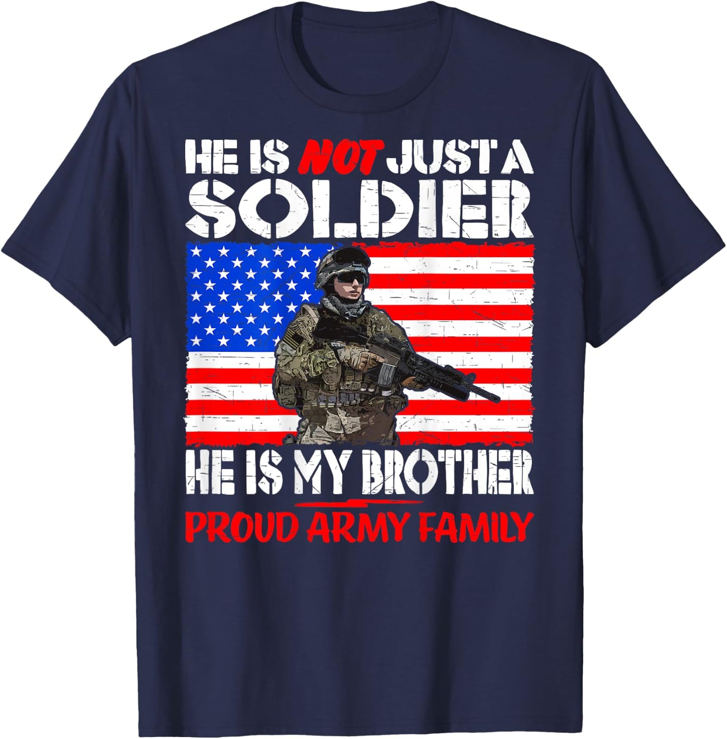 My Brother Is A Soldier Proud Army Family - Military Sibling T-Shirt - T-Shirt | Navy
