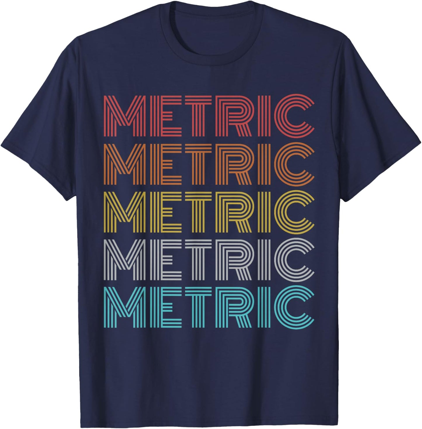 Retro Vintage Metric T-Shirt - T-Shirt | Navy