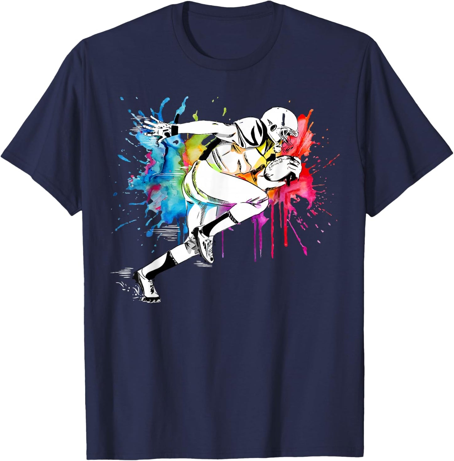 American Football Player Paint T-Shirt - T-Shirt | Navy