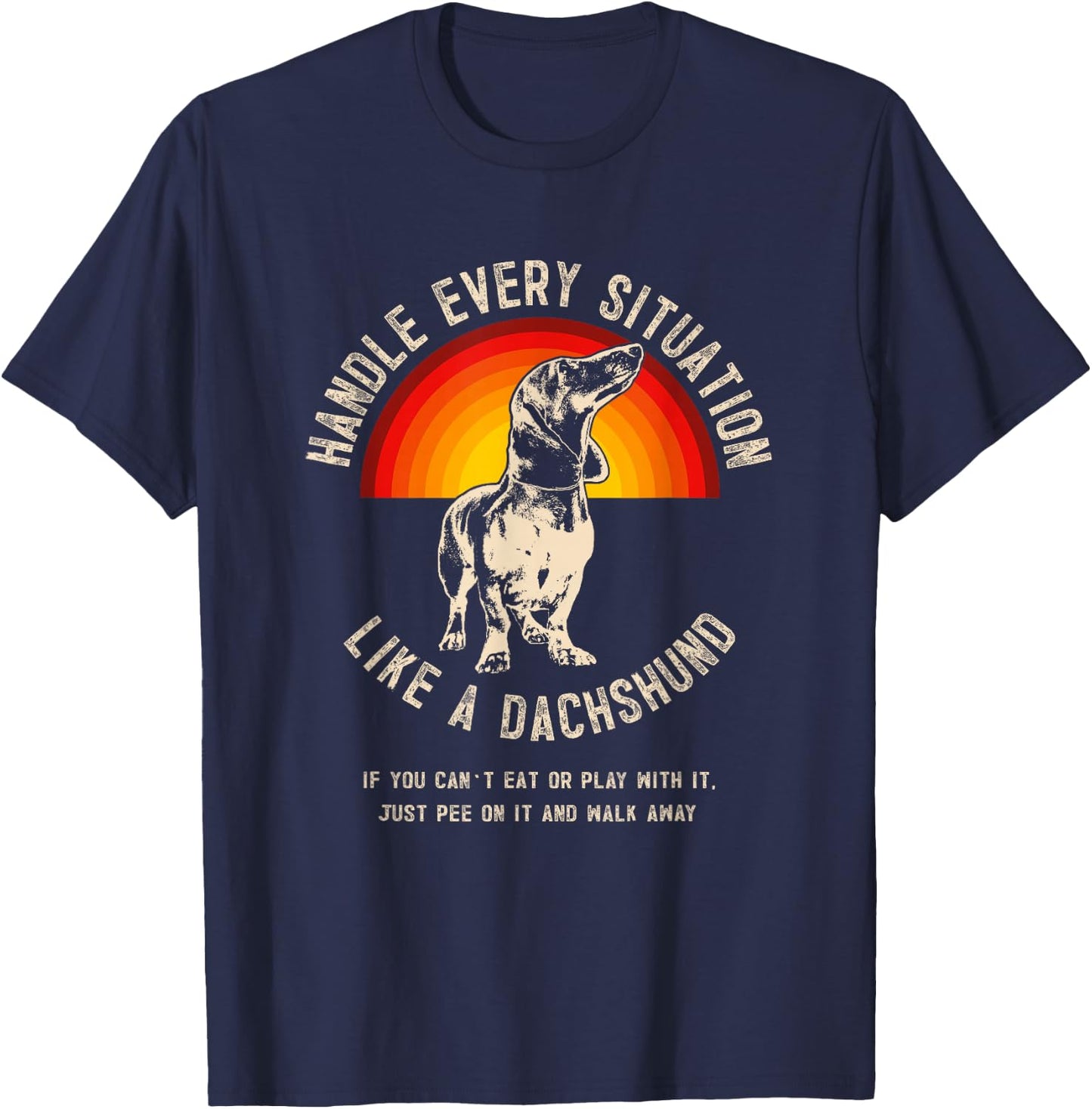 Dachshund Doxie Wiener Sausage Dog T-Shirt - T-Shirt | Navy