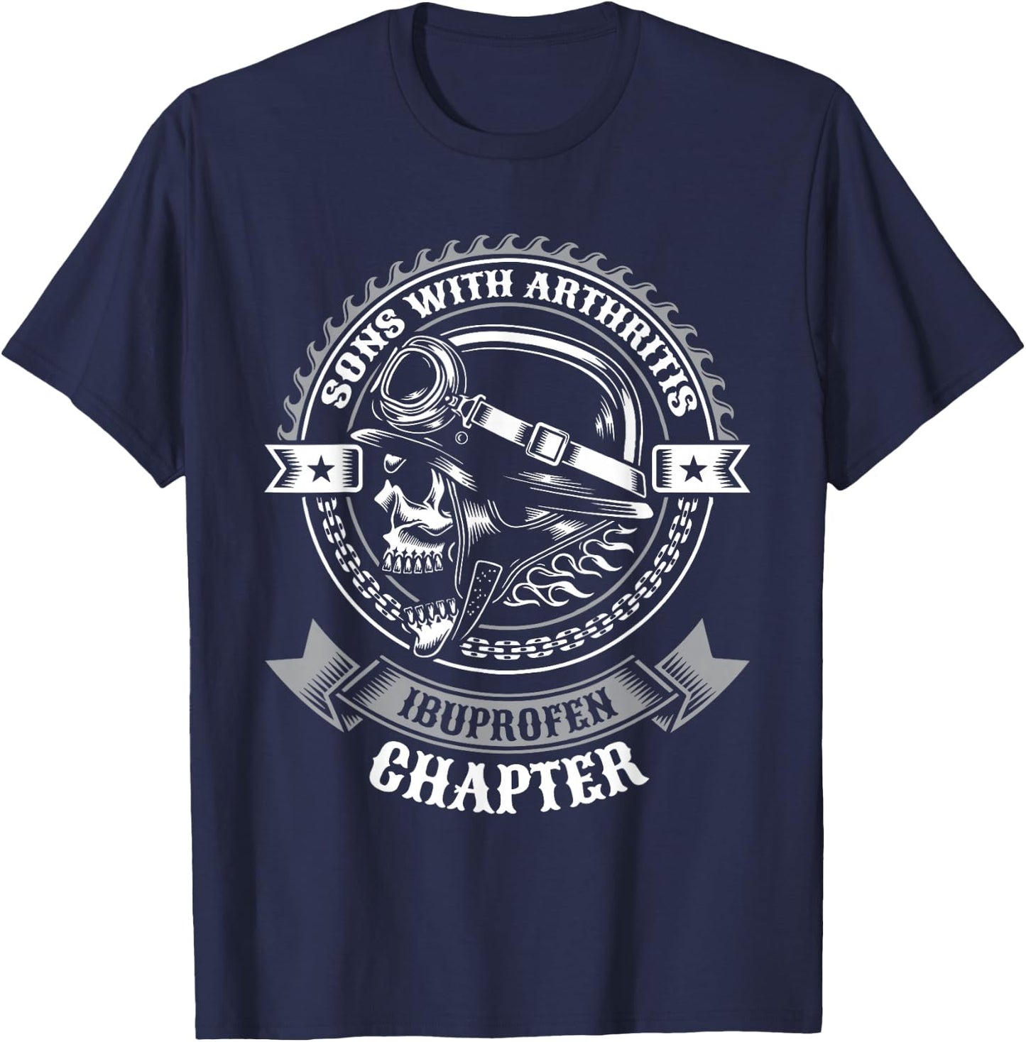 SONS WITH ARTHRITIS Humorous Motorcycle Funny Weekend Riders T-Shirt - T-Shirt | Navy
