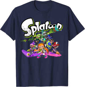 Splatoon Logo Teams Group Shot T-Shirt - T-Shirt | Navy