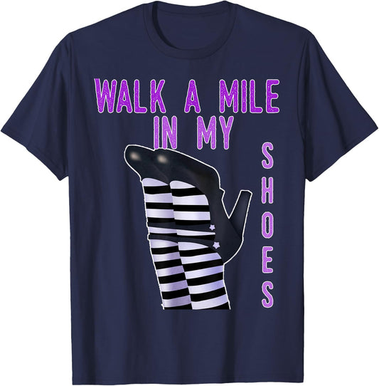Happy Halloween Walk a Mile in my Shoes Witch T-Shirt - T-Shirt | Navy
