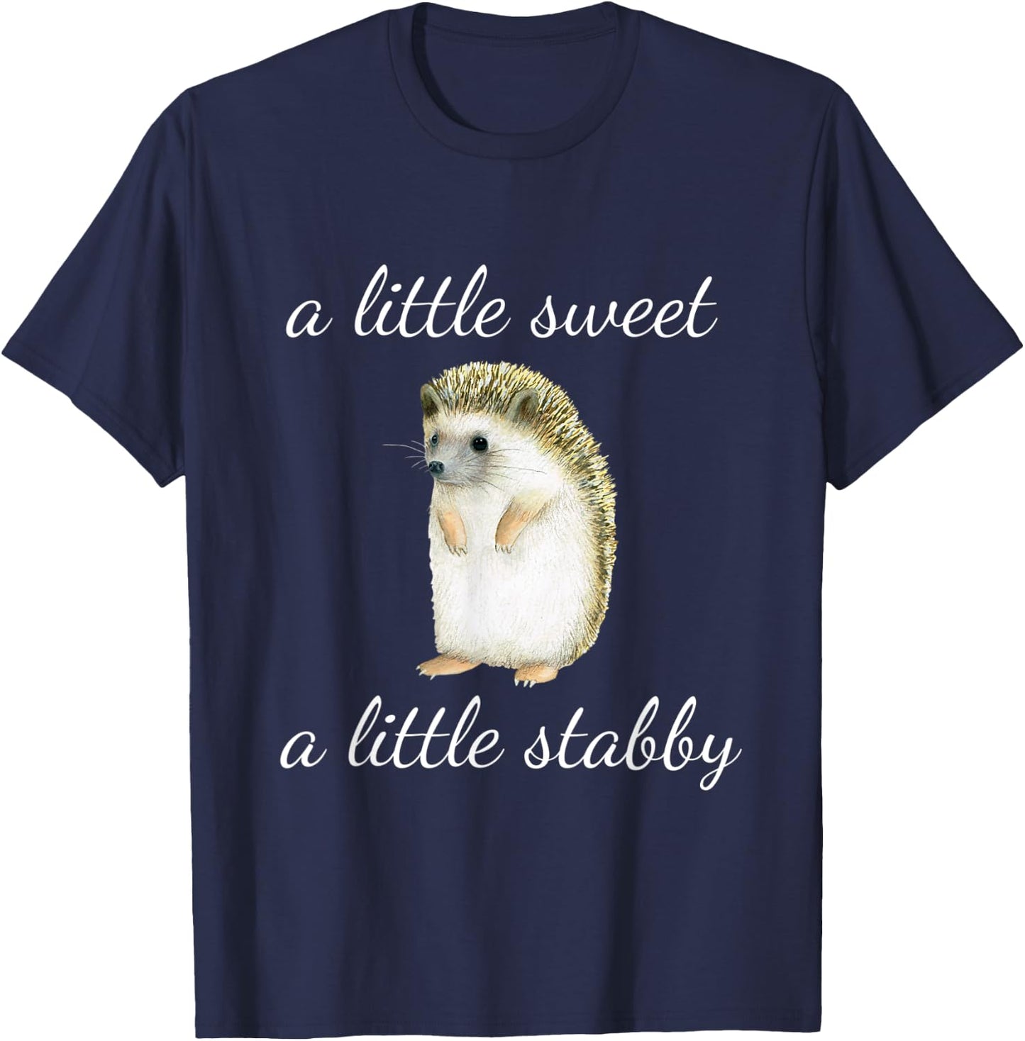 Cute Hedgehog A Little Sweet A Little Stabby Kids T-Shirt - T-Shirt | Navy