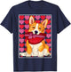Corgi with heart shaped box of chocolates Valentine's shirt T-Shirt - T-Shirt | Navy