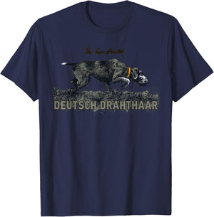 T shirt Deutsch Drahthaar. The born Hunter. T-Shirt - T-Shirt | Navy