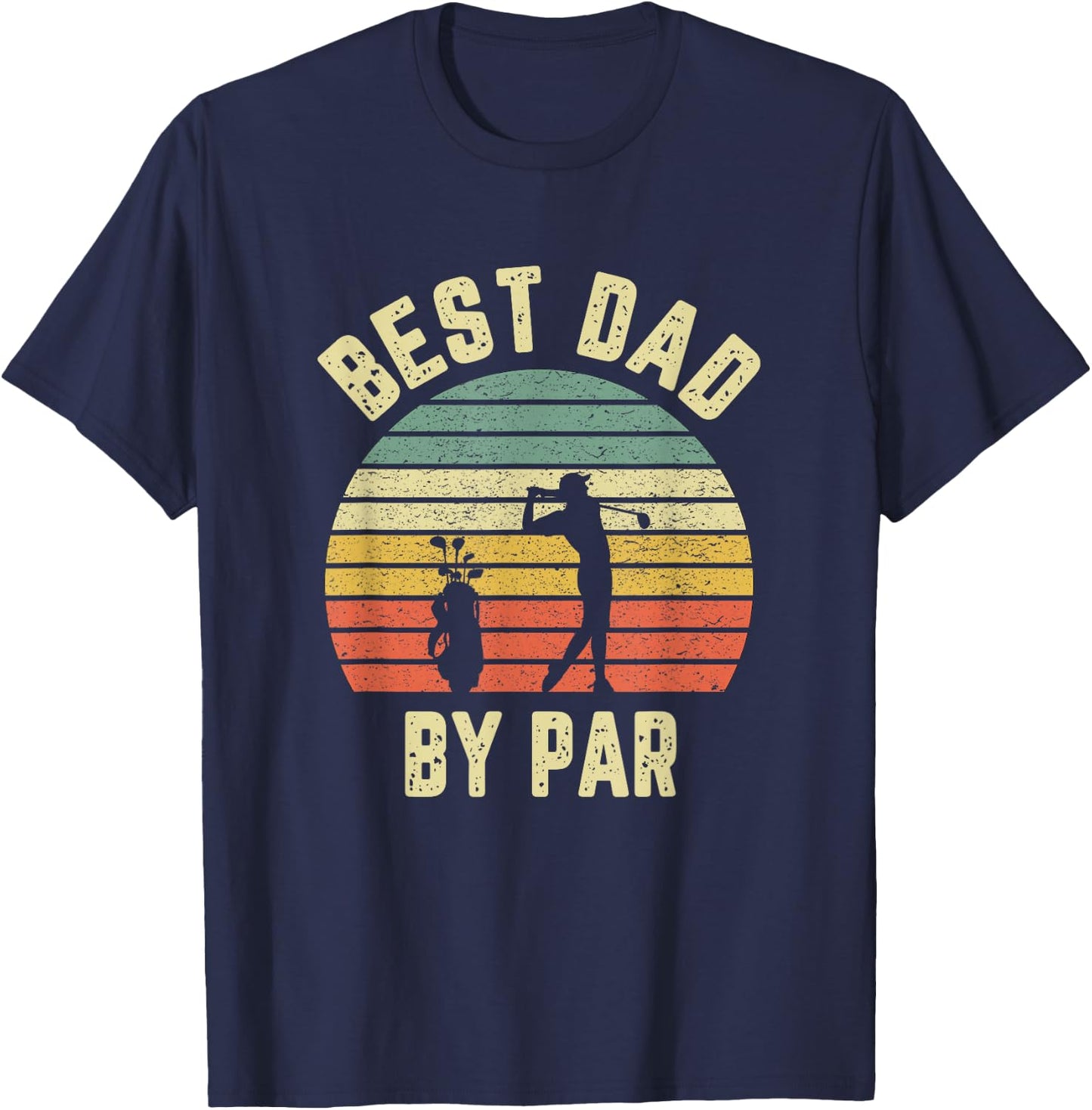 Vintage Best Dad by Par Father's Day Golfing T-Shirt - T-Shirt | Navy