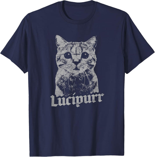 Lucifer Occult Satanic Cat Lucipurr Antichrist Baphomet 666 Women T-Shirt - T-Shirt | Navy
