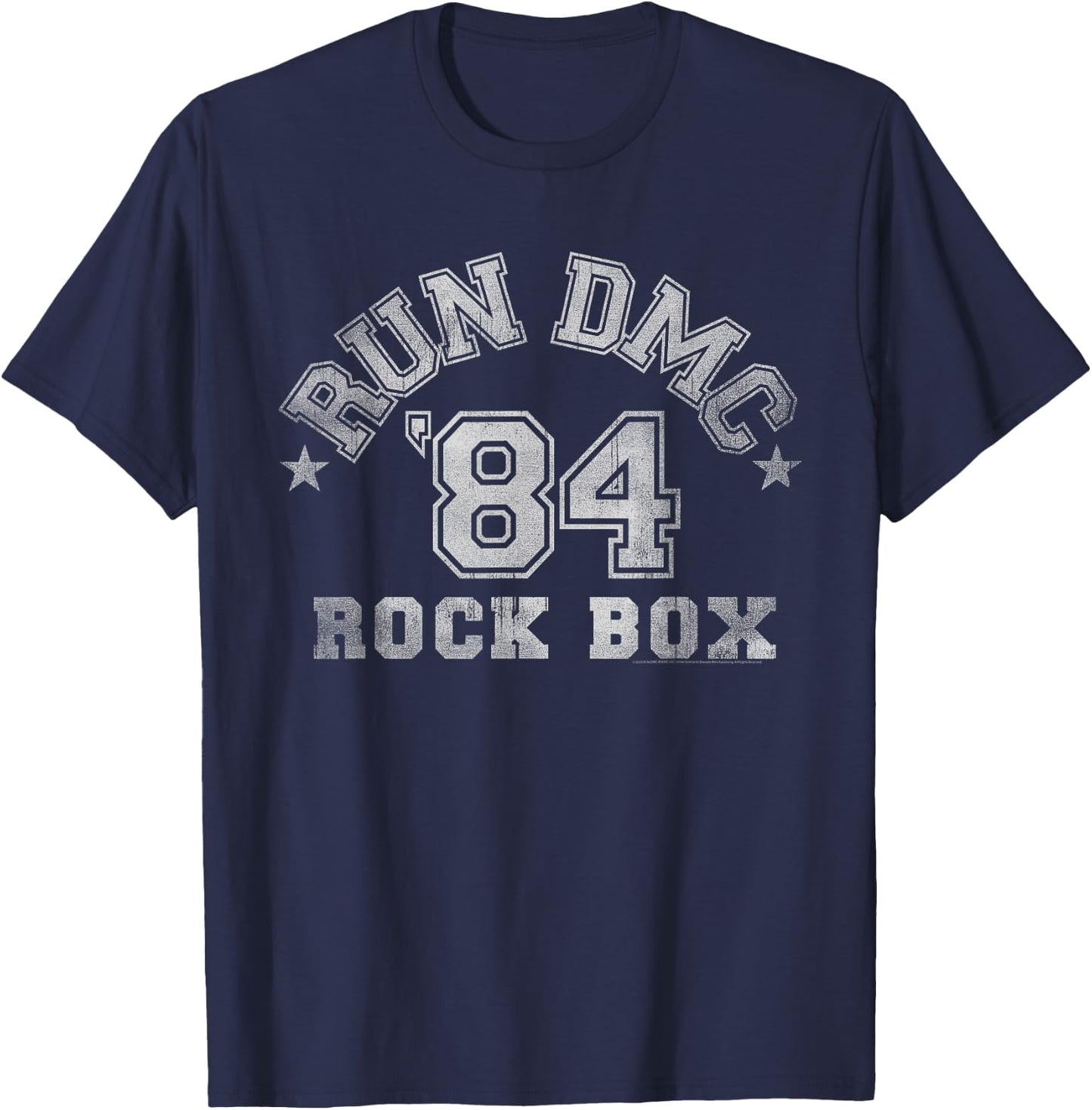 Run DMC Official Rock Box Varsity T-Shirt - T-Shirt | Navy