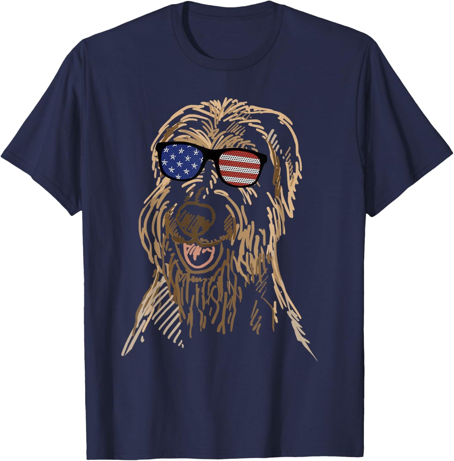 Soft Coated Wheaten Terrier in glasses T Shirt T-Shirt - T-Shirt | Navy