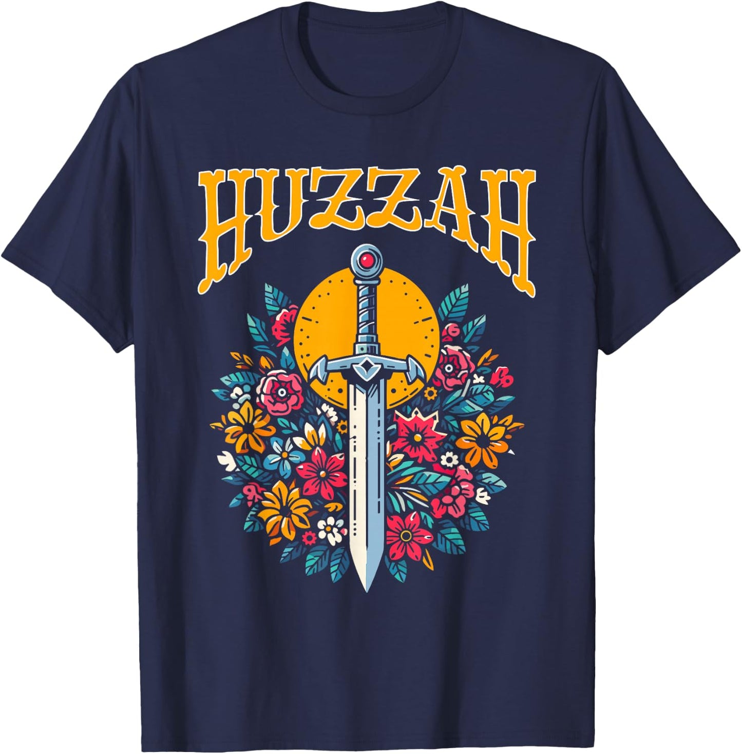 Middle Age Huzzah - Historical Ren Faire Renaissance Fair T-Shirt - T-Shirt | Navy
