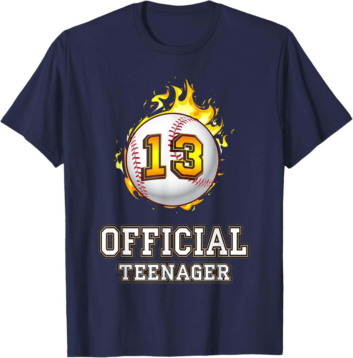 Official Teenager Baseball 13th Birthday Gift T-Shirt - T-Shirt | Navy