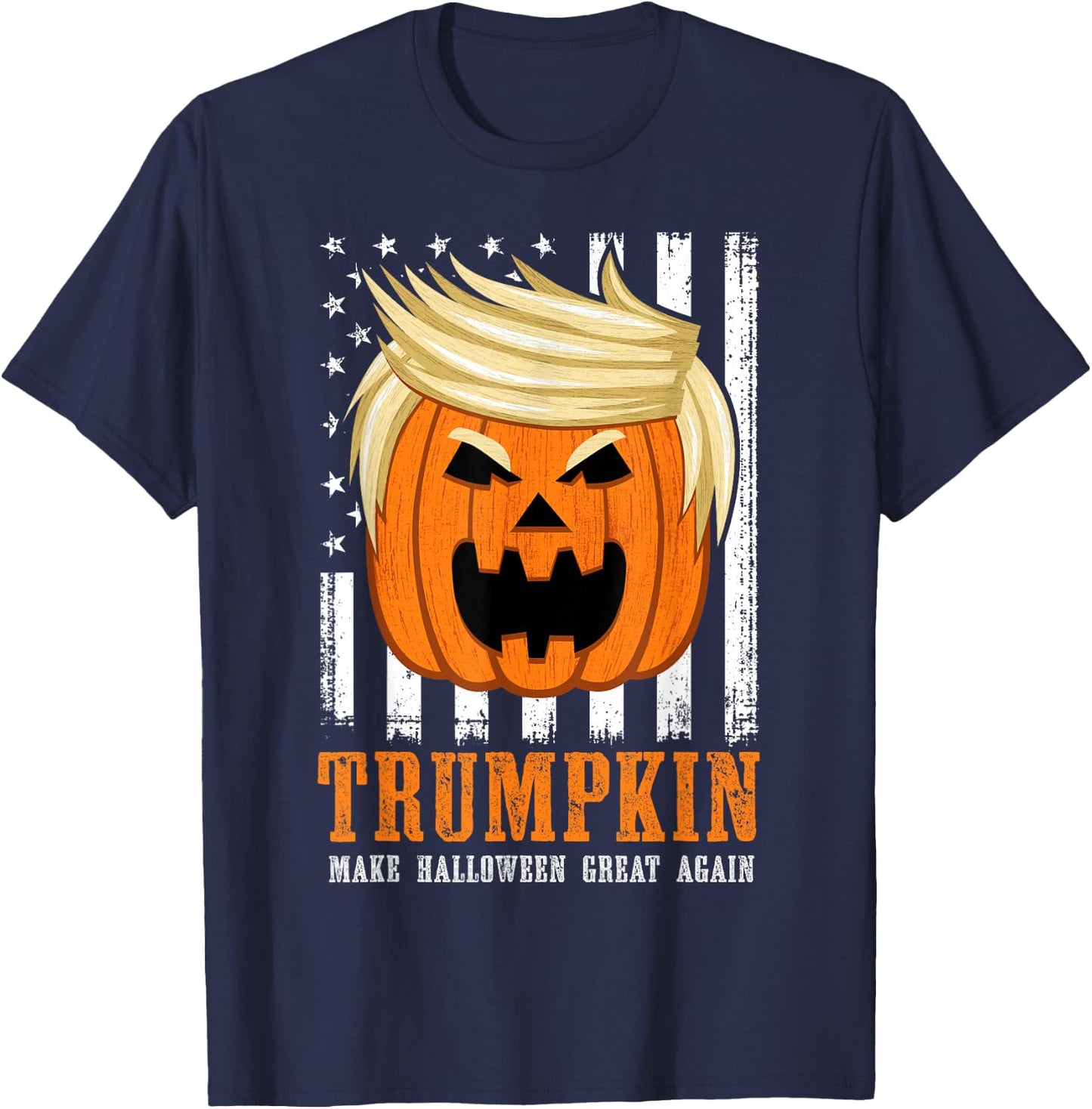 USA Trumpkin Make Halloween Great Again Funny T-Shirt - T-Shirt | Navy