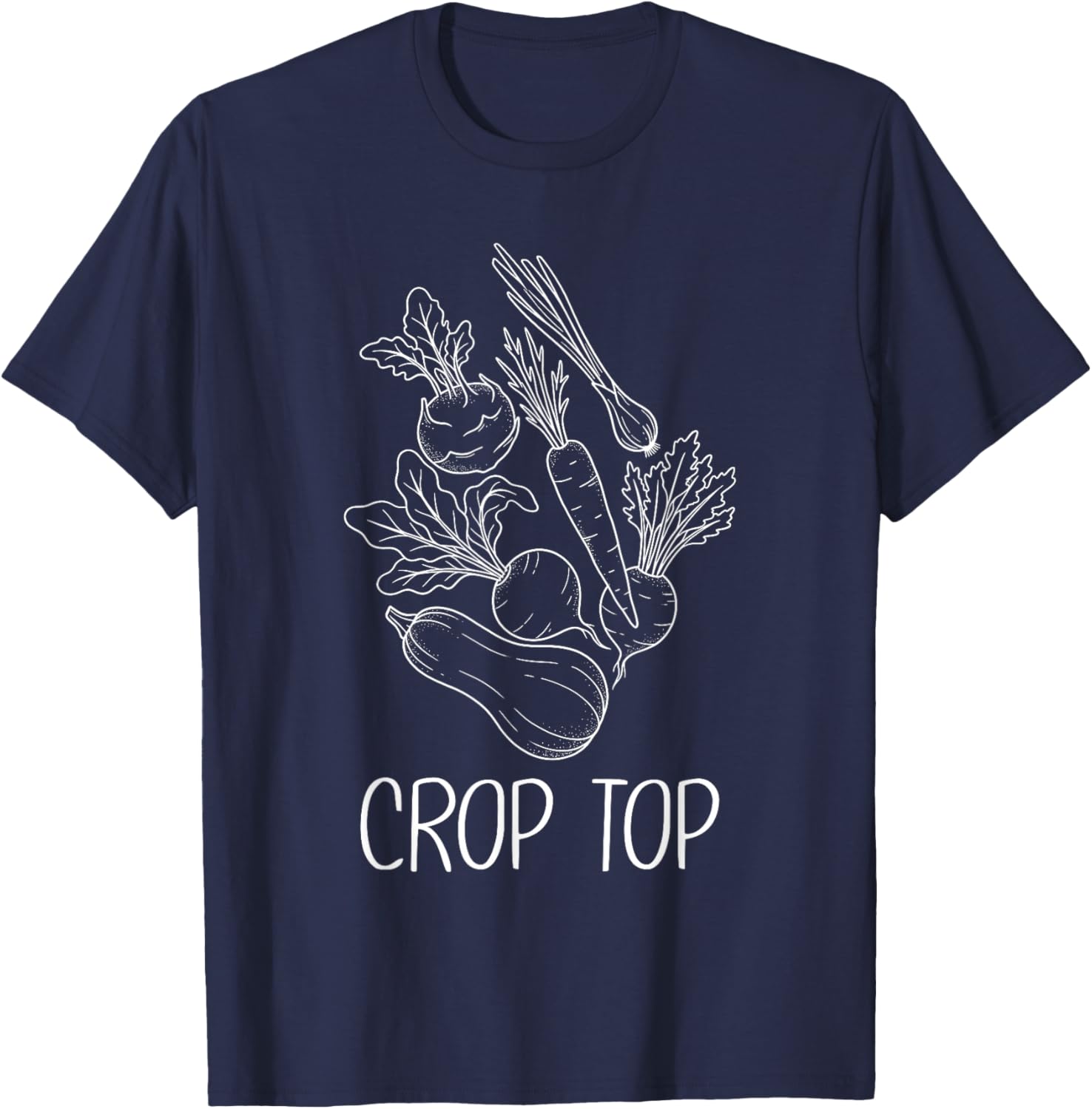 Funny Crop Top Gardening Pun Vegetable Garden Plant Women T-Shirt - T-Shirt | Navy
