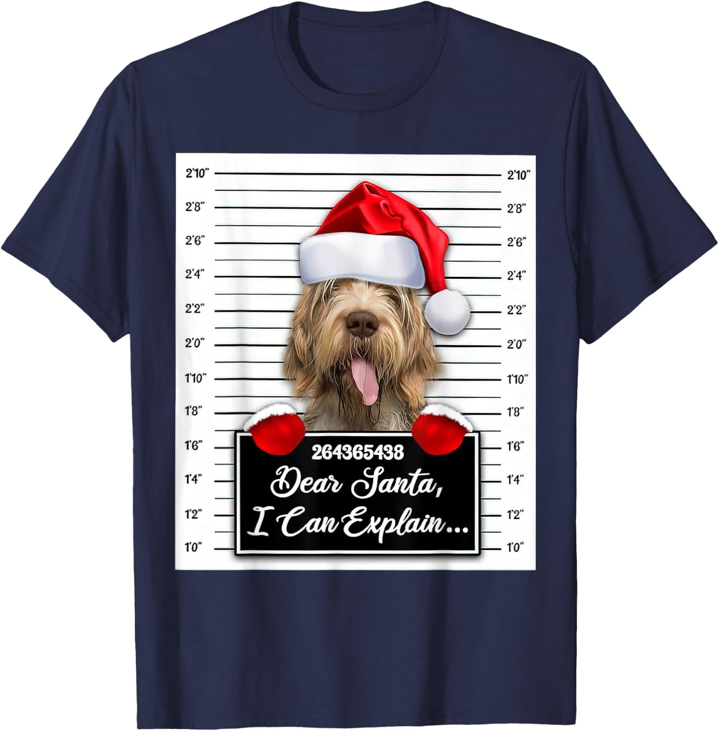 Dear Santa I Can Explain Funny Christmas Spinone Italiano T-Shirt - T-Shirt | Navy