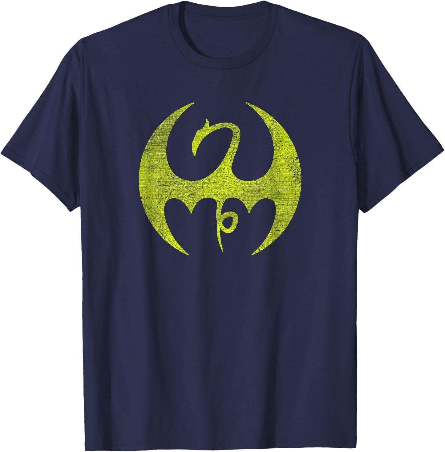 Marvel Iron Fist Distressed Dragon Logo Graphic T-Shirt - T-Shirt | Navy