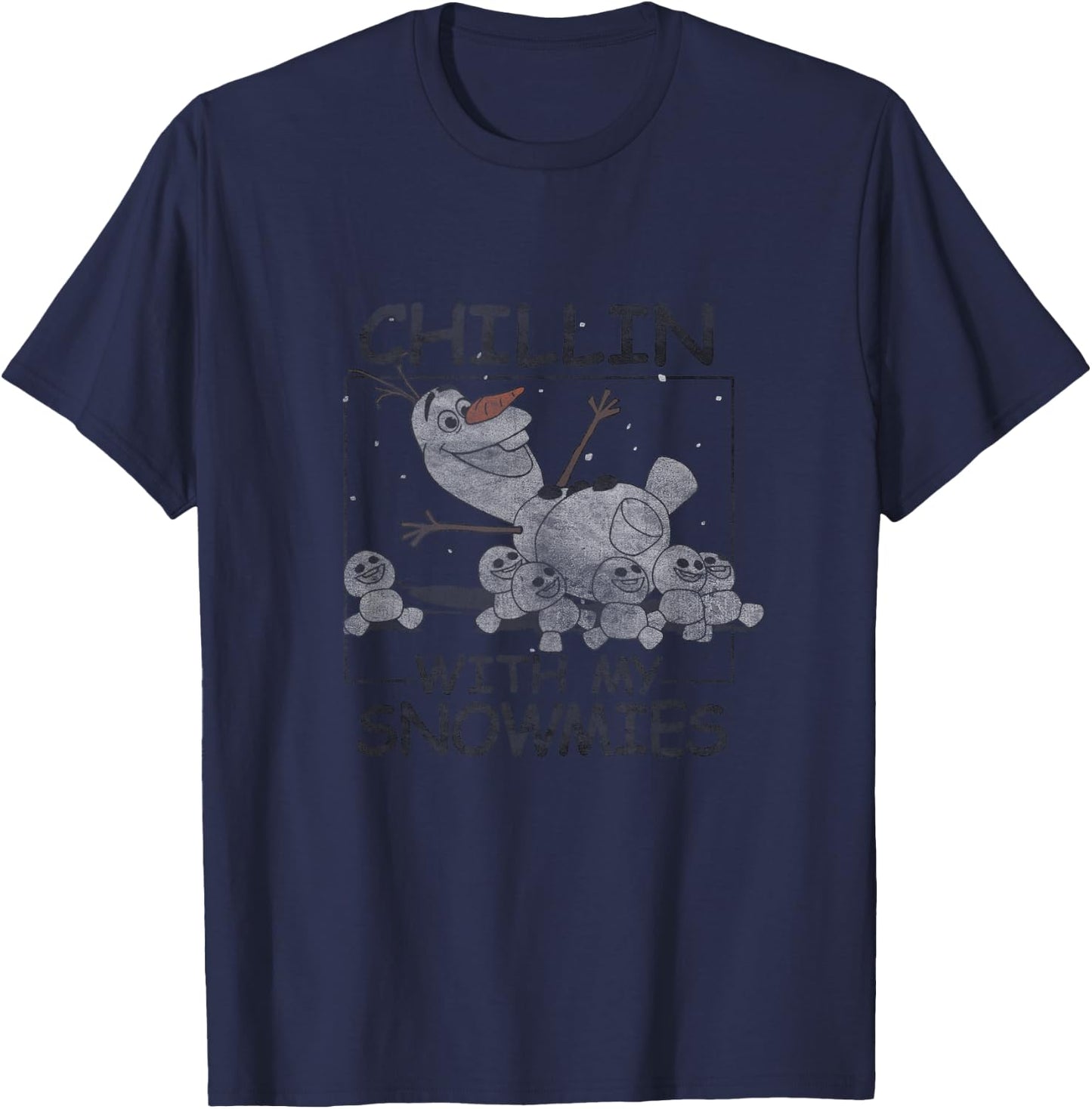 Disney Frozen Olaf Chillin with My Snowmies Portrait T-Shirt - T-Shirt | Navy