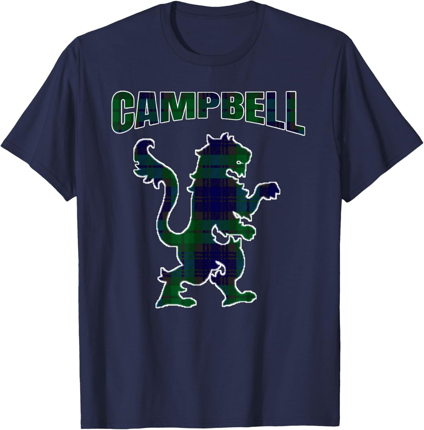 Campbell Clan Kilt Tartan Lion Namesake Scottish T-Shirt - T-Shirt | Navy