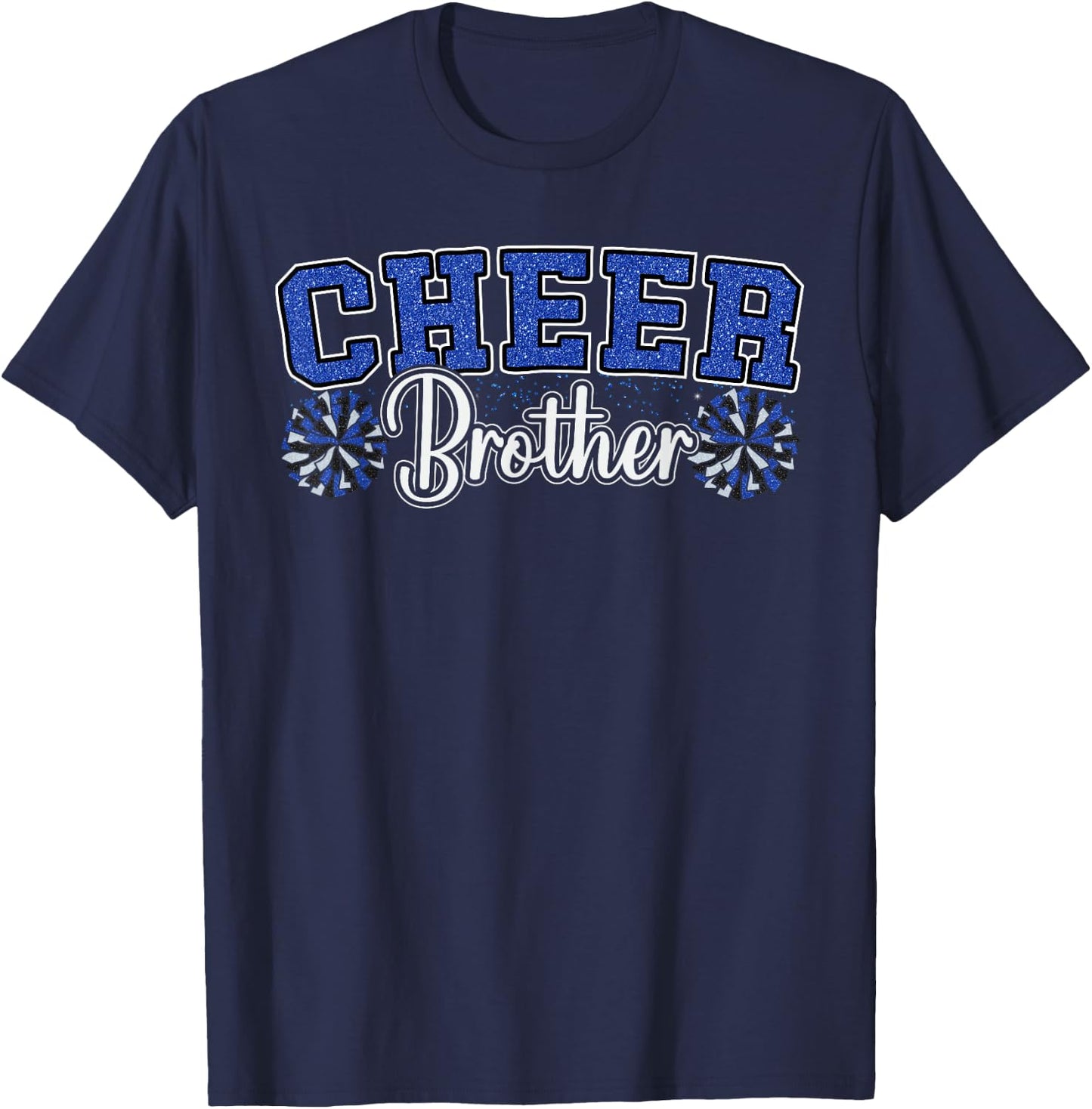 Cheer Brother My Favorite Cheerleader Calls Me Brother Blue T-Shirt - T-Shirt | Navy