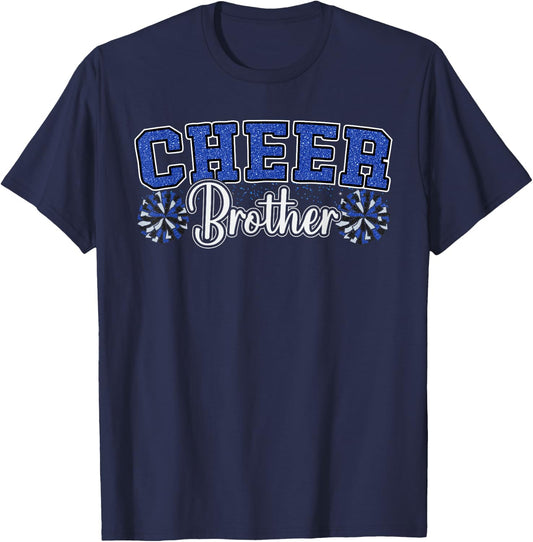 Cheer Brother My Favorite Cheerleader Calls Me Brother Blue T-Shirt - T-Shirt | Navy