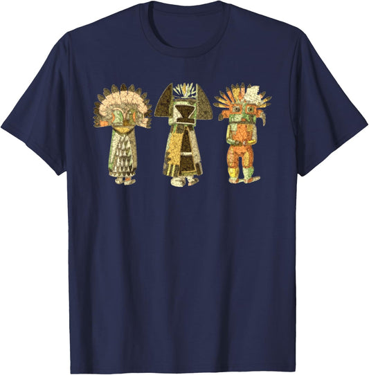 Native American KACHINA DOLLS abstract grunge 2 T-Shirt - T-Shirt | Navy